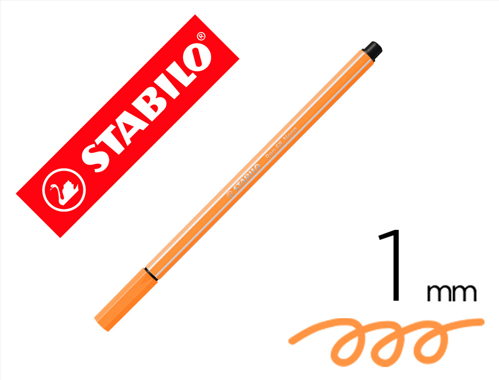 Rotulador stabilo acuarelable pen 68 naranja neon 1 mm