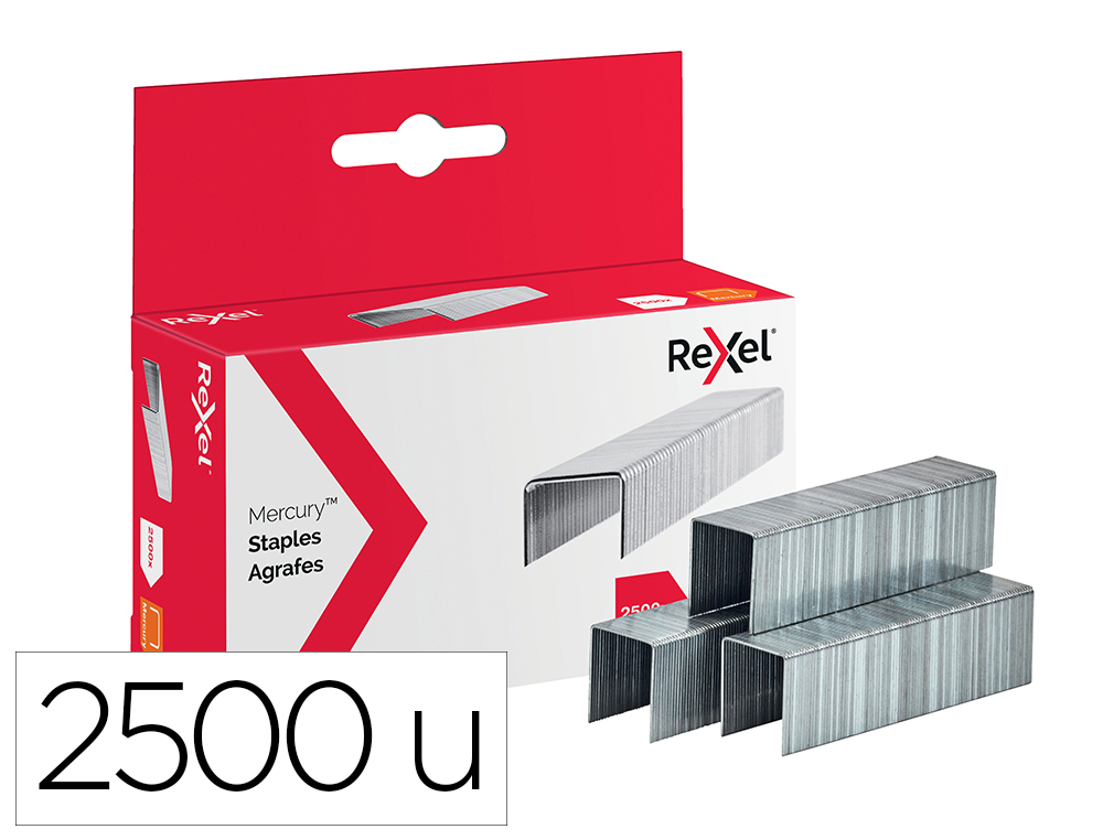 Grapas rexel mercury acero inoxidable caja de 2500 unidades