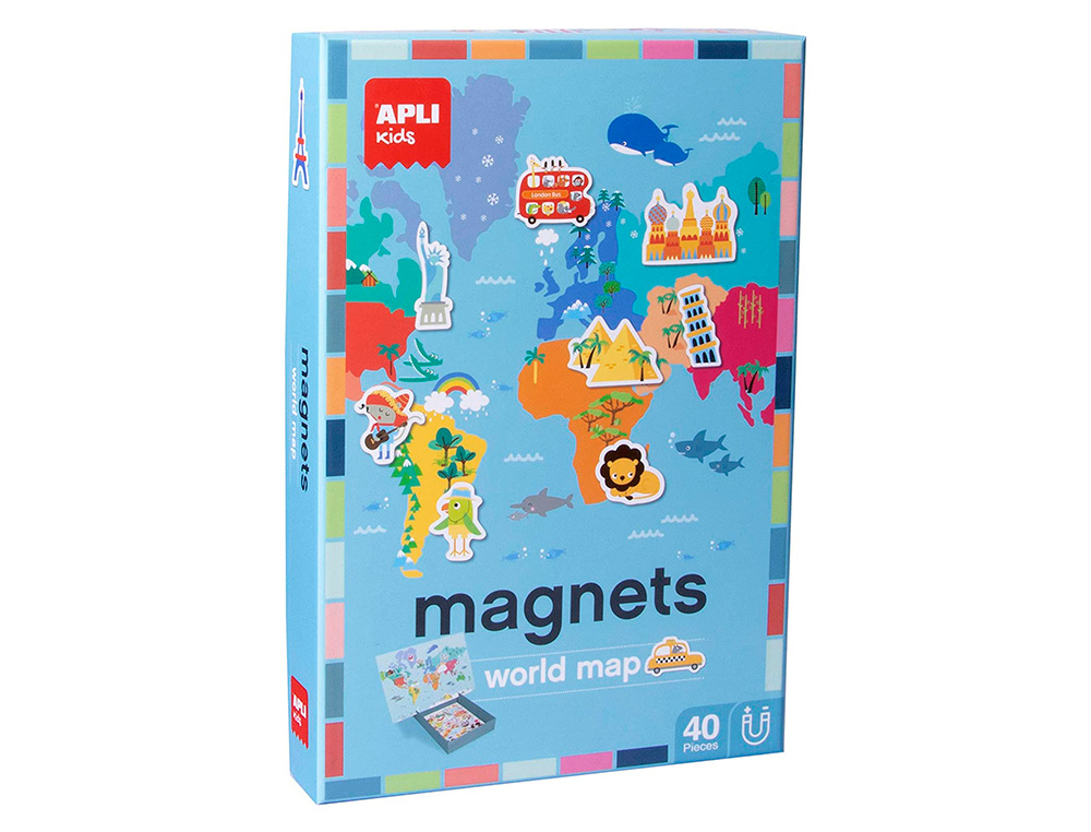 Juego apli didactico magnetico mapa mundi 40 piezas