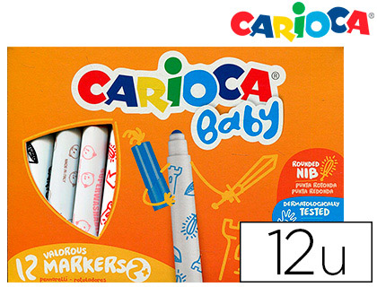 Rotulador carioca baby 2 años caja 12 unidades colores surtidos