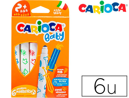Rotulador carioca baby 2 años caja 6 unidades colores surtidos