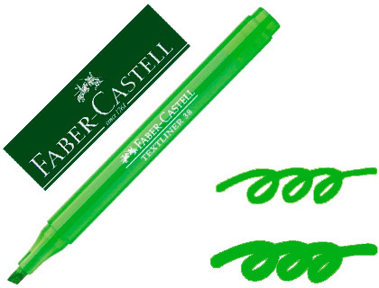 Rotulador faber castell fluorescente textliner 38 verde