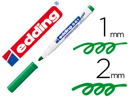Rotulador edding para pizarra blanca 661 color verde punta redonda 1-2 mm