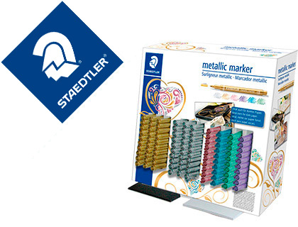 Rotulador staedtler metalico 8323 expositor sobremesa de 100 unidades colores surtidos