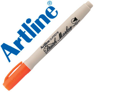 Rotulador artline supreme brush pintura base de agua punta tipo pincel trazo variable naranja