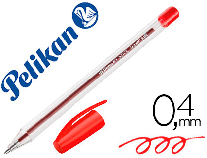 Boligrafo pelikan stick super soft rojo