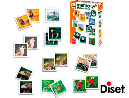 Juego diset didactico memo photo animals
