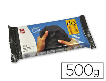 Arcilla sio-2 plus negra endurece al aire paquete de 500 gr