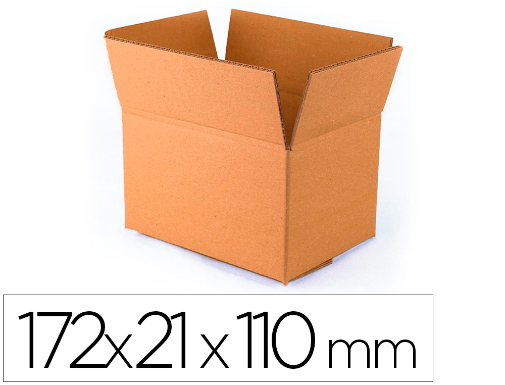 Caja para embalar q-connect americana ultra resistente carton reciclado canal doble 7mm color kraft 172x217x110 mm