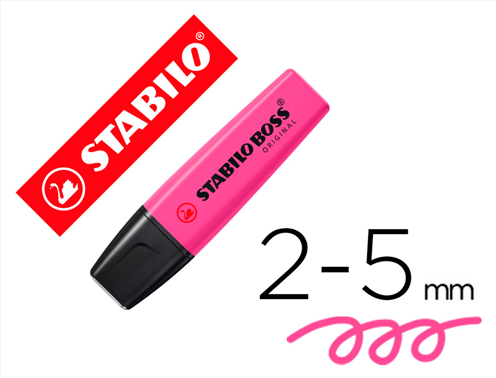 Rotulador stabilo boss fluorescente 70 magenta