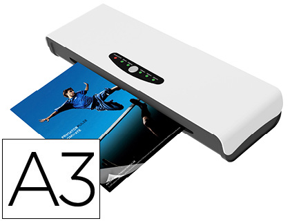 Plastificadora q-connect din a3 alto rendimiento frio/ caliente cuatro rodillos hasta 250 mc