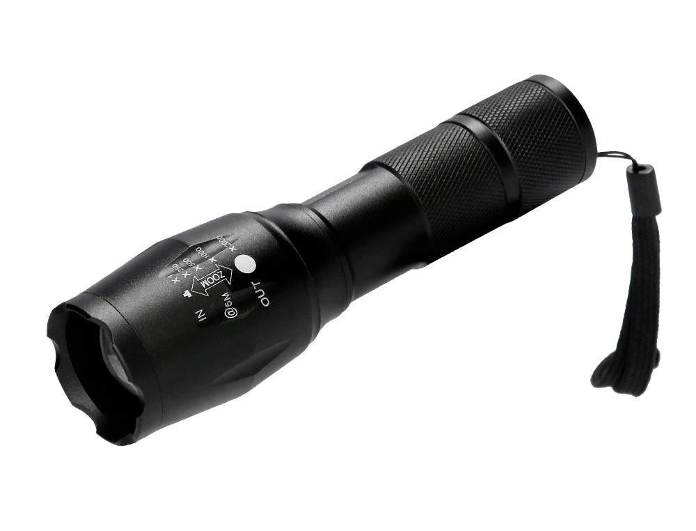 Linterna q-connect telescopica aluminio 5w modo alumbrado alto medio bajo estroboscopio sosapagado 3 pilas aaa