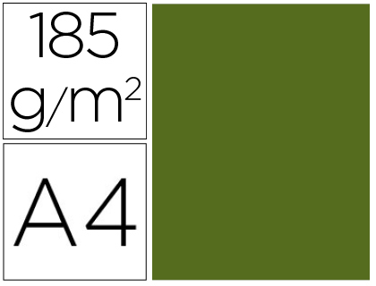 Cartulina guarro din a4 verde safari 185 gr paquete de 50 hojas