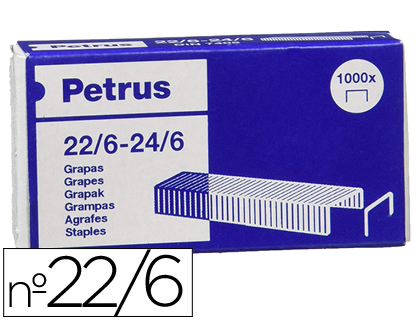 Grapas petrus nº 22/6 galvanizada caja de 1000 unidades