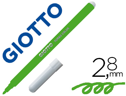 Rotulador giotto turbo color lavable con punta bloqueada unicolor verde