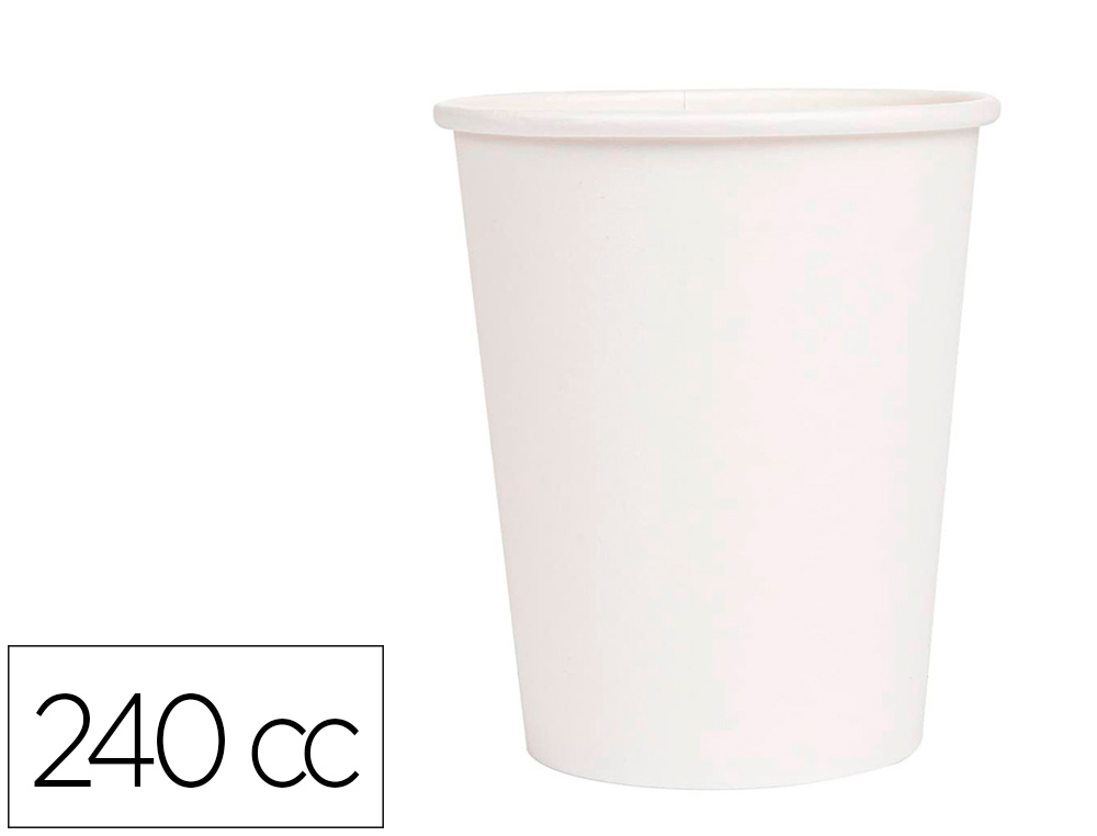 Vaso termico carton blanco 240 cc paquete de 50 unidades