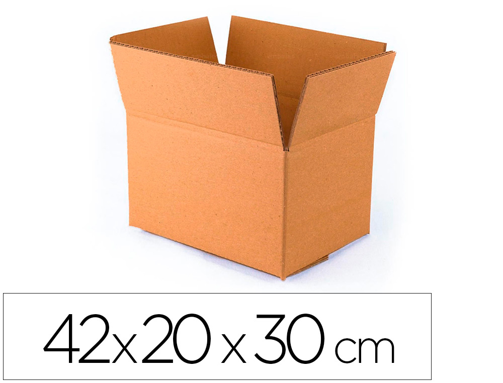 Caja para embalar q-connect americana ultra resistente carton reciclado canal doble 7mm color kraft 420x200x300 mm