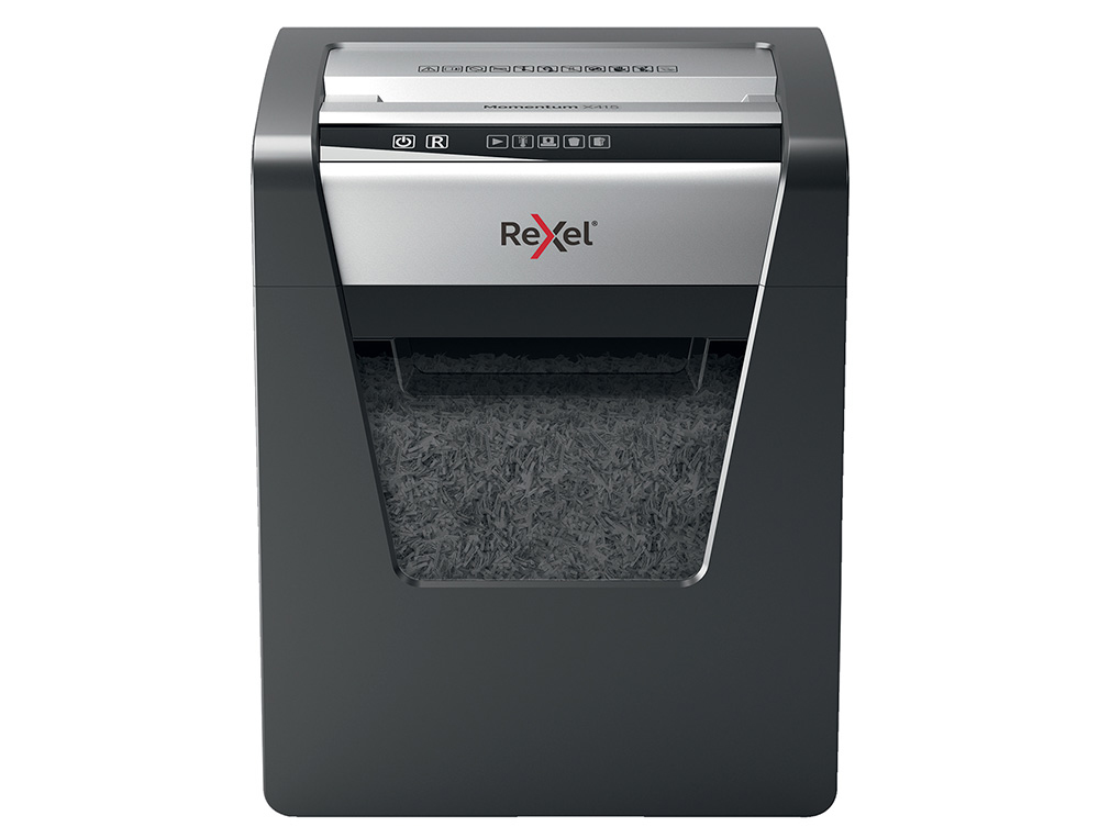 Destructora de documentos rexel momentum x410 capacidad de corte 10 hojas destruye grapas y clips papelera 23 l