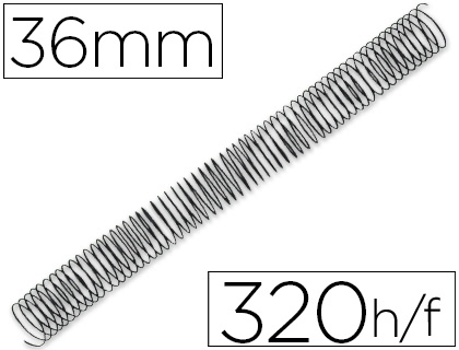 Espiral metalico q-connect 64 5:1 36mm 1,2mm caja de 25 unidades