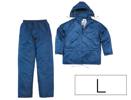 Conjunto de lluvia deltaplus 400 poliester/pvc azul marino talla l