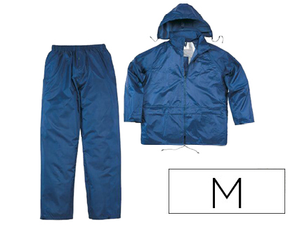 Conjunto de lluvia deltaplus 400 poliester/pvc azul marino talla m