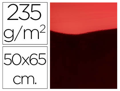 Cartulina liderpapel 50x65 cm 235g/m2 metalizada rojo