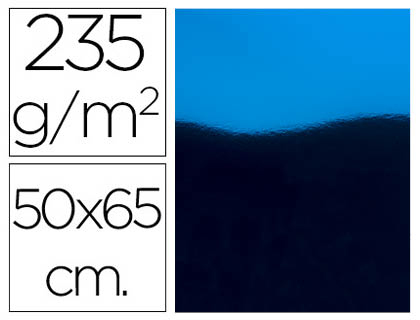 Cartulina liderpapel 50x65 cm 235g/m2 metalizada azul