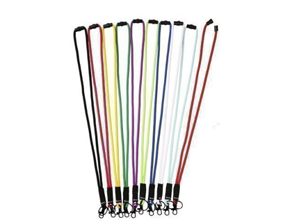 Cordon colgante para identific ador djois textil con llave ro y mosqueton 43 cm negro pack de 10 unidades