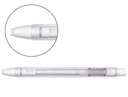 Portagomas q-connect con clip punta goma blanca redonda color blanco 5x90 mm