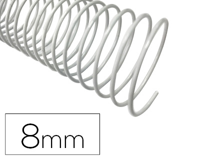 Espiral metalico q-connect blanco 64 5:1 8 mm 1mm caja de 200 unidades