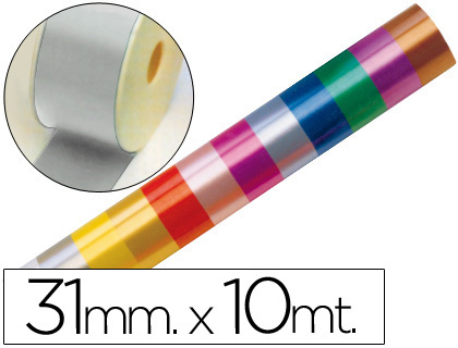 Cinta fantasia 10 mt x 31 mm plata