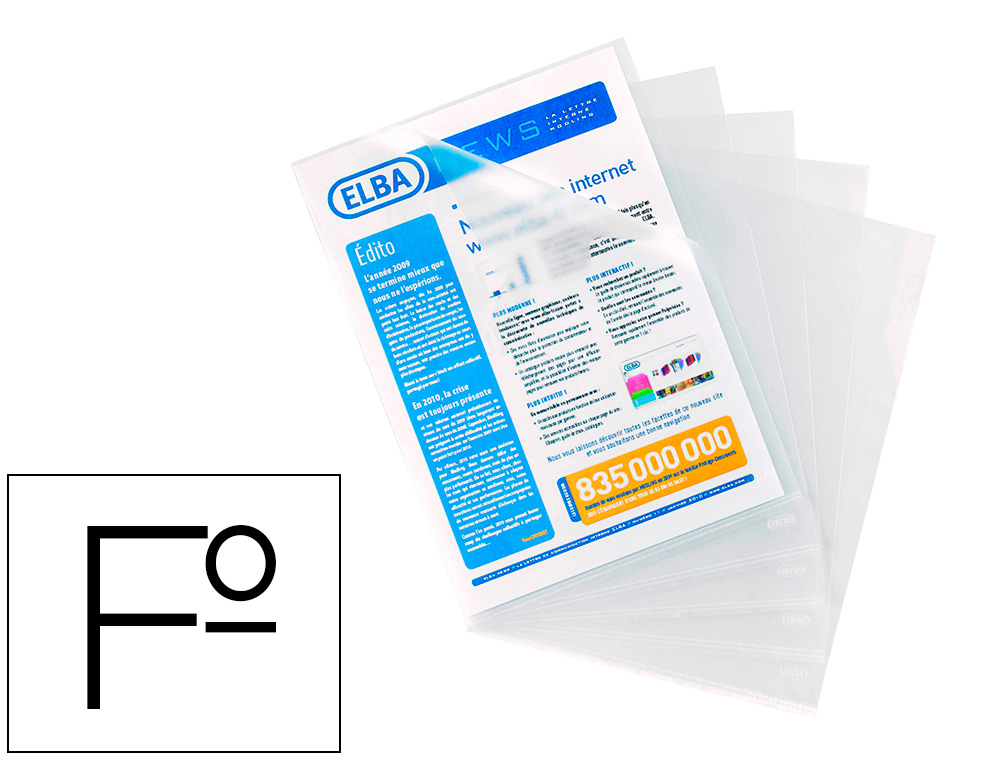 Carpeta dossier uñero elba standard folio plastico 140 mc piel naranja caja de 100 unidades