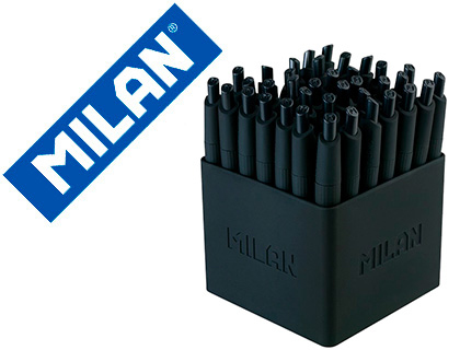 Boligrafo milan p1 retractil 1 mm touch mini negro expositor de 40 unidades