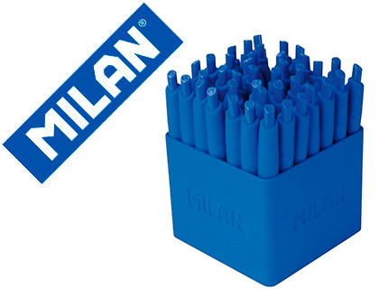 Boligrafo milan p1 expositor retractil 1 mm touch mini azul expositor de 40 unidades
