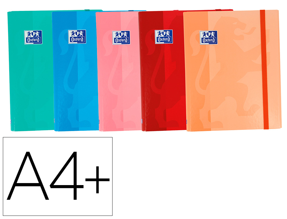 Carpeta de gomas oxford school din a4+ con solapas tapa extradura colores tendencias surtido