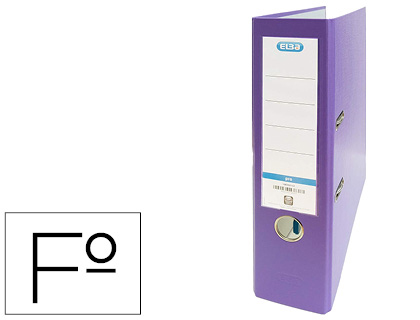 Archivador de palanca elba carton forrado pvc con rado top folio lomo 80 mm violeta