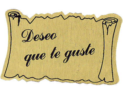 Etiqueta adhesiva dorada deseo que te guste rollo de 450 unidades