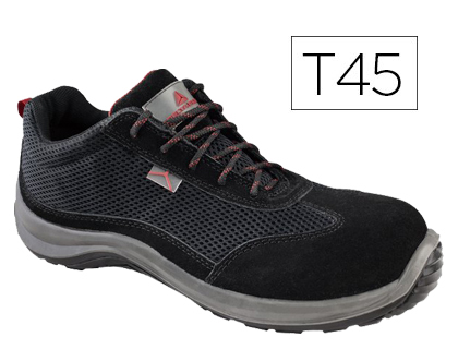 Zapatos de seguridad deltaplus asti piel de serraje afelpado suela de composite negro talla 45