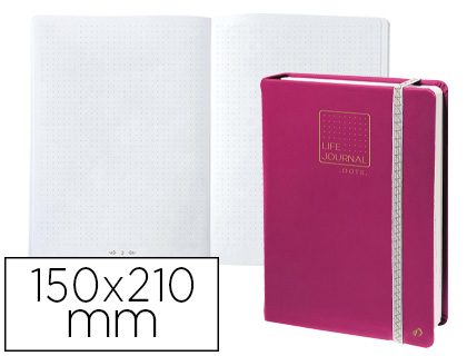 Libreta quo vadis life journal infinite dots puntos 15x21 cm 224 hojas tapa similpiel ciruela