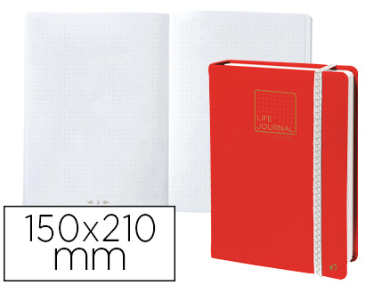 Libreta quo vadis life journal infinite dots puntos 15x21 cm 224 hojas tapa similpiel rojo