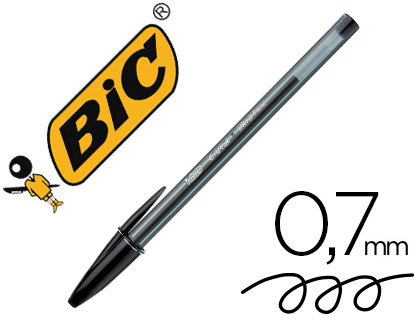Boligrafo bic cristal ultrafine punta forma aguja 0,7 mm negro