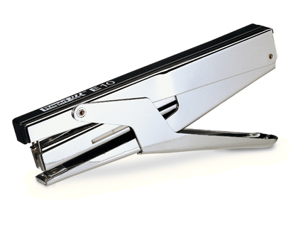 Grapadora tenaza rapid e10 cromado/negro capacidad 15 hojas usa grapas n 10