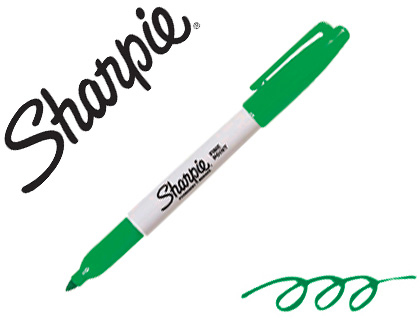 Rotulador sharpie permanente punta fina verde