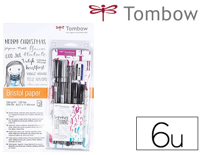 Set caligrafia tombow lettering beginner para principiante 6 piezas