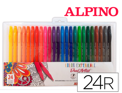 Rotulador alpino dual artist color experience estuche de 24 unidades colores surtidos