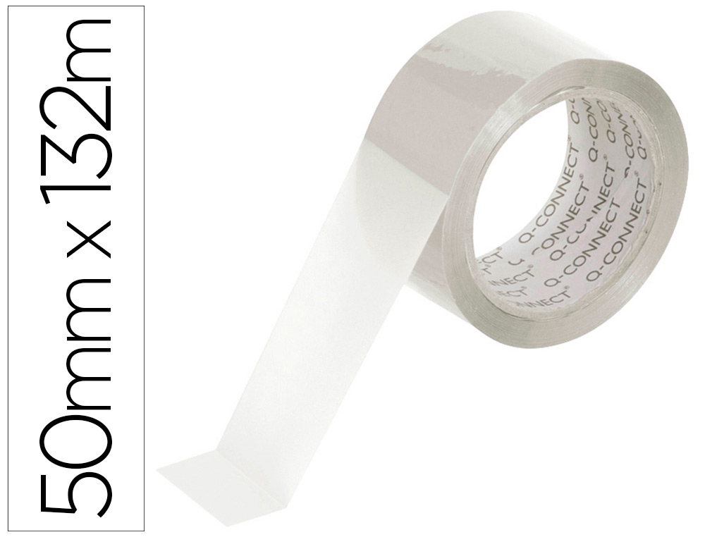 Cinta adhesiva q-connect polipropileno transparente 132 mt x 50 mm para embalaje