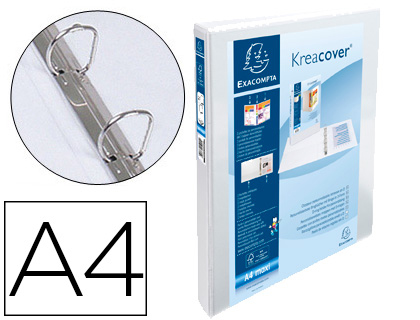 Carpeta exacompta canguro 2 anillas 16 mm din a4+ carton forrado polipropileno personalizable 3 bolsillos