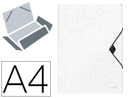 Carpeta leitz wow gomas solapas polipropileno din a4 color blanco