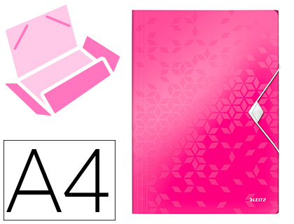 Carpeta leitz wow gomas solapas polipropileno din a4 color fucsia