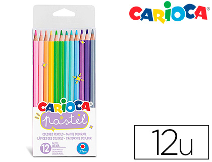 Lapices de colores carioca pastel blister de 12 colores surtidos